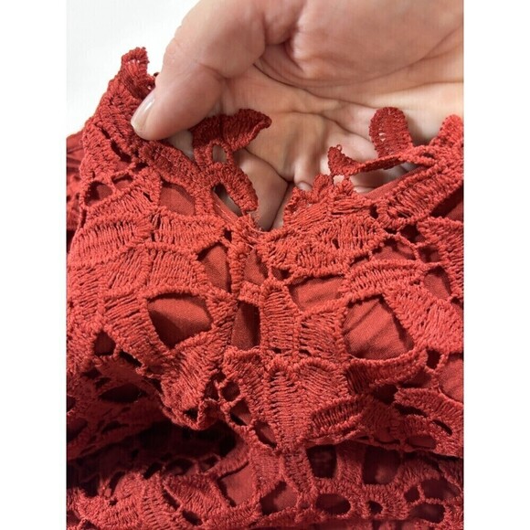 ASTR the Label Lace Dress Red Rust Medium Midi A Line Lined - Picture 13 of 16